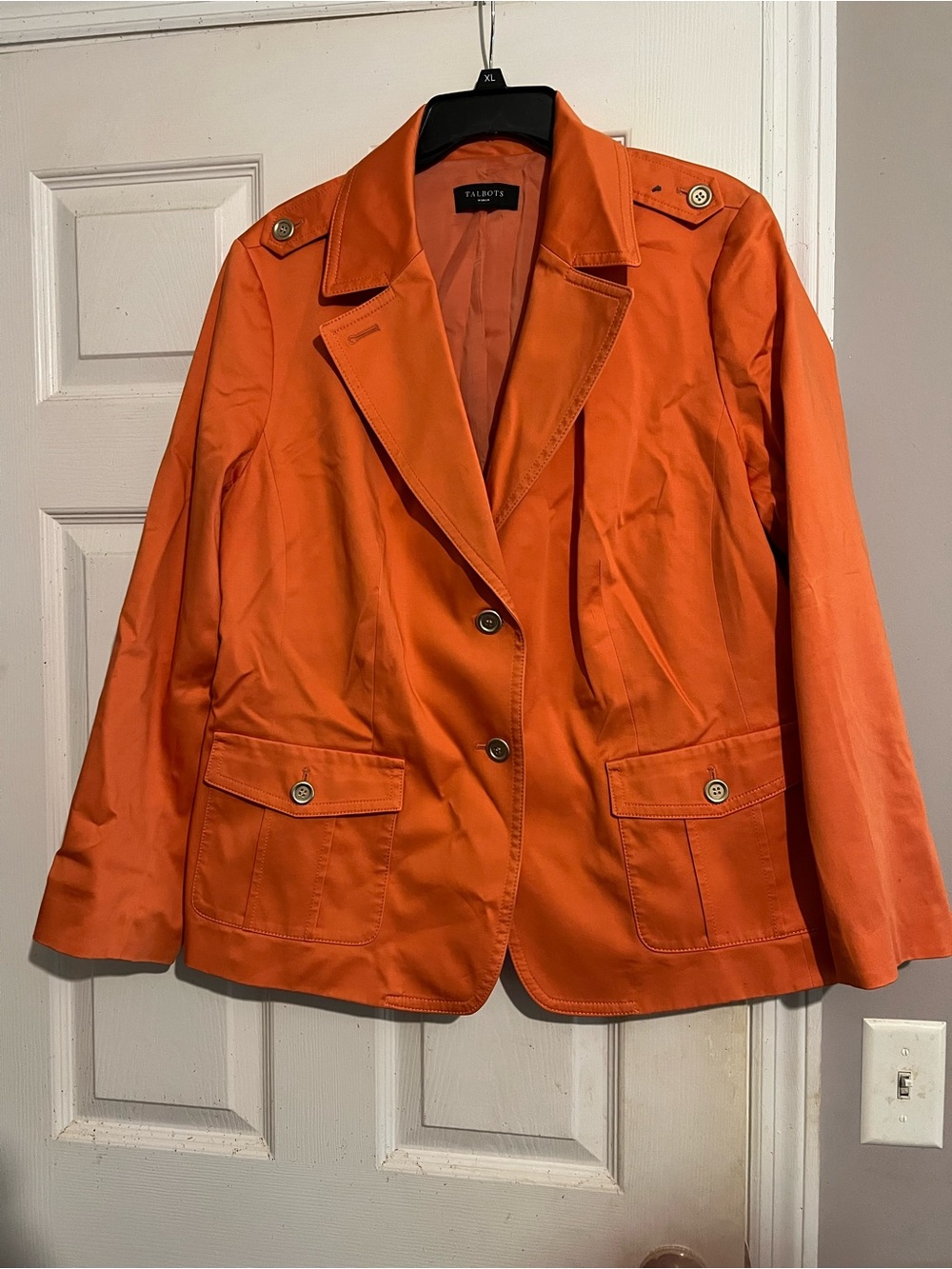 Talbots Woman Bright Orange Lightweight Blazer Jacket
